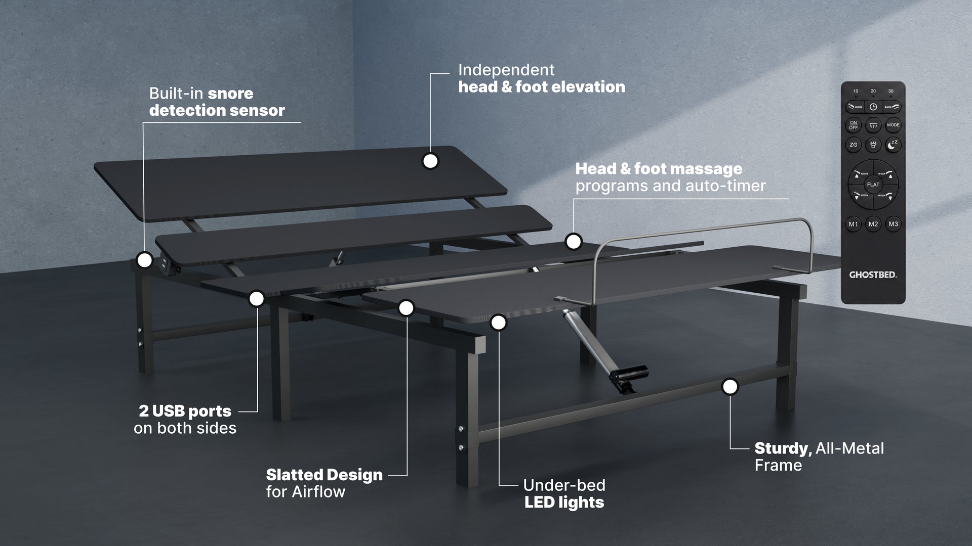GhostBed Smart Adjustable Base